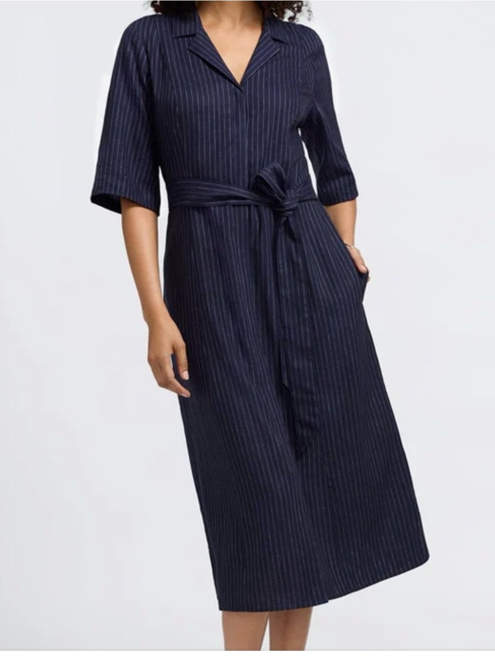 Foxcroft Navy Pinstripe Dress - size XL
